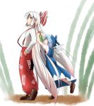  cirno fujiwara_no_mokou hands_in_pockets long_hair looking_back multiple_girls noein_(artist) sweatdrop tanabata tanzaku touhou very_long_hair white_hair 