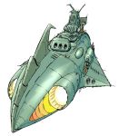 alien cannon destroyer gamilon simple_background solo space_craft turret uchuu_senkan_yamato 