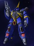  barzam beam_rifle floating gun gundam highres kiriya_obu_gn mecha solo space star weapon zeta_gundam 