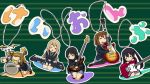  chibi drum drum_set guitar highres hirasawa_yui instrument k-on! katochin keychain kotobuki_tsumugi nakano_azusa pantyhose school_uniform synthesizer tainaka_ritsu 