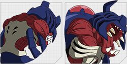  atlurkabuterimon atlurkabuterimon_(blue) bug digimon digimon_(creature) exoskeleton horns lowres muscular no_eyes official_art open_mouth rhinoceros_beetle sharp_teeth teeth 