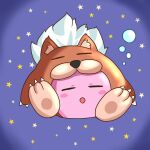 animal_kirby closed_eyes copy_ability highres kirby kirby_(series) kirby_squeak_squad open_mouth sleeping