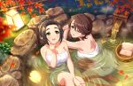 brown_hair ebihara_naho green_eyes idolmaster_cinderella_girls_starlight_stage long_hair official_art onsen towel