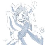  ! 1girl animal_ears cowlick fire_emblem fire_emblem_engage fire_emblem_heroes glowing_ears glowing_tail grabbing_own_tail hugging_own_tail hugging_tail kr3166 ratatoskr_(fire_emblem) speech_bubble spoken_exclamation_mark squirrel_ears squirrel_girl squirrel_tail tail white_wrist_cuffs 