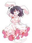 alphes alphes_(style) black_hair blush carrot carrot_necklace hamster inaba inaba_tewi inaba_tewi inaba_tewi_(cosplay) kangaroo kangaroo_ears kangaroo_girl kangaroo_tail pink_dress rabbit_ears tewi_inaba tewisoku toddler