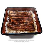  artist_name bowl copyright_notice email_address fish_(food) food food_focus grilled_eel highres no_humans original rice unajuu_(food) uroyama_(macrophage) white_background 