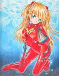  blue_eyes brown_hair long_hair marker_(medium) neon_genesis_evangelion plugsuit sample solo souryuu_asuka_langley traditional_media twintails 