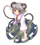 grey_hair highres jewelry kilkennycat long_tail mouse_ears mouse_tail nazrin pendant red_eyes short_hair solo tail touhou