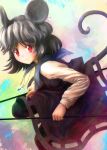  close-up dress grey_hair hands highres ikmg jewelry mouse_ears mouse_tail nazrin pendant red_eyes short_hair smile solo tail touhou 