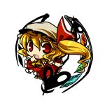  chibi flandre_scarlet hat laevatein red_eyes side_ponytail simple_background socha solo touhou transparent_background wings 