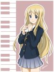  blazer digital_media_player highres ipod k-on! kotobuki_tsumugi piano_keys school_uniform smile solo 