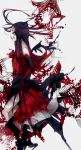  abstract belt blood claws dark gown gradient_hair green_eyes lips long_hair multicolored_hair profile red sad side solo 