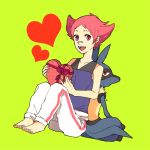  1girl aloe28 bandaid gym_leader heart lucario pink_eyes pink_hair pokemon pokemon_(creature) sumomo_(pokemon) 