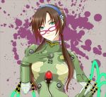  brown_hair evangelion:_2.0_you_can_(not)_advance glasses green_eyes hairband hmr long_hair makinami_mari_illustrious neon_genesis_evangelion plugsuit rebuild_of_evangelion smile solo twintails 