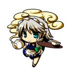  blue_eyes chibi izayoi_sakuya maid simple_background socha solo teapot touhou transparent_background 