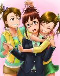  akizuki_ritsuko face futami_ami futami_mami idolmaster idolmaster_2 kenbou multiple_girls siblings sisters twins 