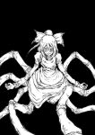  hair_bow kurodani_yamame monochrome monster_girl pandemonium short_hair solo spider touhou 