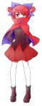 alphes alphes_(style) black_legwear boots bow buns cape commentary_request cute double_dealing_character hair_bow hair_ribbon hand_on_own_hip highres kawaii looking_at_viewer my_little_pony purple_bow purple_ribbon red_eyes red_legwear red_skirt red_wings redhead sekibanki sekibanki_(cosplay) sekibanki_(touhou) short_hair skirt solo style_parody transparent_background