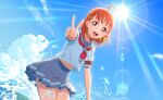 dress love_live!_school_idol_festival_2 love_live!_sunshine!! orange_hair red_eyes short_hair smile takami_chika