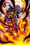  1boy aura black_hair body_fur boyerjorys dragon_ball dragon_ball_gt dragon_ball_legends dragon_fist_(dragon_ball) highres incoming_attack long_hair looking_at_viewer male_focus monkey_boy monkey_tail muscular muscular_male open_mouth pants punching red_fur saiyan solo son_goku spiky_hair super_saiyan super_saiyan_4 tail teeth yellow_eyes yellow_pants 