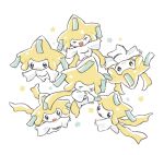  :d blush closed_eyes closed_mouth commentary highres jirachi nap_(eevlll) no_humans open_mouth pokemon pokemon_(creature) smile star_(symbol) symbol-only_commentary white_background 