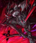  1boy claws commentary_request dragalia_lost dragon_boy dragon_horns dragon_tail dragon_wings furry furry_male highres horns kuji-in male_focus paripoi_(dragoooon1223) red_claws red_eyes red_wings shinobi_(dragalia_lost) shuriken tail weapon wings 