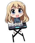  blue_eyes celebi_ryousangata instrument k-on! keyboard_(instrument) kotobuki_tsumugi long_hair school_uniform socks solo 