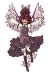  frills hat highres kansou_samehada kei_t_sr kneehighs mystia_lorelei open_mouth outstretched_arms petticoat pink_hair short_hair socks solo spread_arms teeth touhou winged_shoes wings 