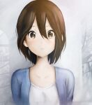  1girl bad_deviantart_id bad_id bad_source black_hair closed_mouth crying hair_between_eyes highres inaba_himeko kokoro_connect shironosora shirt short_hair solo tears yellow_eyes 