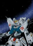  absurdres giant_robo gundam gundam_f91 gundam_fanart gundam_old_oschool gundamf91 highres i_love_gundam in_space mecha non-web_source robot space 