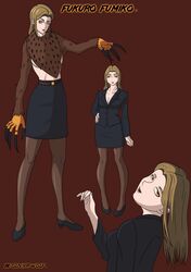  absurdres bird brown_hair chara_design claws girl_claws harpy highres light_brown_hair monster_girl monster_women non-web_source original owl tailored_jacket 