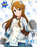 brown_eyes brown_hair character_name dress idolmaster_million_live!_theater_days long_hair smile tokoro_megumi