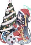  &lt;key&gt;_(blue_archive) 1girl absurdly_long_hair aris_(blue_archive) black_hair blue_archive blue_eyes blush character_doll christmas christmas_tree closed_mouth hat highres kanikama_acedia long_hair long_sleeves looking_at_viewer pom_pom_(clothes) red_headwear santa_costume santa_hat simple_background smile solo very_long_hair white_background 