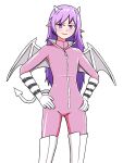  aditblue allie_garther belt bodysuit boots demon_boy demon_horns demon_tail demon_wings flat_chest fylo_state gloves highres horns latex latex_bodysuit long_hair non-web_source otoko_no_ko pink_eyes pink_latex pointy_ears purple_hair tail white_footwear white_gloves white_horns white_tail white_wings wings zipper 