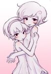  black_lips blush dress fda400 headband homestuck hug nerutic non-web_source rose_lalonde roxy_lalonde siblings white_dress 