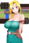  1girl aratama_(a-tama) bare_shoulders bianca_(dq5) blonde_hair blue_eyes braid breasts dragon_quest dragon_quest_v heart large_breasts single_braid smile solo white_background 