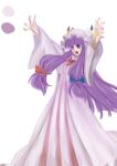  crescent crescent_moon dress hat long_hair nagihito patchouli_knowledge purple_eyes purple_hair ribbon solo touhou very_long_hair violet_eyes 