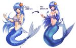  fins jewelry kenkou_cross kenkou_kurosu mermaid monster_girl monster_girl_encyclopedia original shell_bra 
