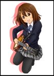  brown_eyes brown_hair guitar highres hirasawa_yui instrument k-on! kasumi_seiki pantyhose school_uniform short_hair 