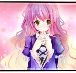  crossed_fingers frills gradient_hair heart hijiri_byakuren interlocked_fingers long_hair multicolored_hair shichinose touhou undefined_fantastic_object yellow_eyes 