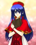  blue_eyes blue_hair book fire_emblem fire_emblem:_fuuin_no_tsurugi fire_emblem_fuuin_no_tsurugi hat lilina long_hair 