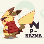  cosplay crossover goggles goggles_on_head hairy_pikachu king_kazuma king_kazuma_(cosplay) no_humans pikachu pokemon solo summer_wars tsuji 