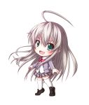  1girl ahoge chibi green_eyes haiyore!_nyaruko-san highres kuena long_hair nyarlathotep_(nyaruko-san) silver_hair solo thigh-highs 