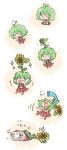 :d :o \o/ ^_^ arms_up bloomers chibi closed_eyes comic directional_arrow fallen_down falling flower flower_on_head growth happy kazami_yuuka mokku object_on_head open_mouth outstretched_arms silent_comic sitting smile solo sparkle sprout sprout_on_head sunflower sweatdrop touhou wavy_mouth 