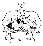  2girls hugging kim_pine lineart ramona_v_flowers scott_pilgrim yuri 
