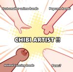  4others chibi commentary dithering english_commentary english_text hand_focus highres kajackies multiple_others original parody style_parody 