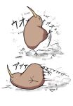  animal animal_focus beak bird excited full_body highres i_am_shakenoko kiwi_(bird) no_humans original simple_background sketch tripping white_background 