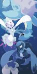  absurdres air_bubble bubble carracosta closed_eyes flippers highres lapras no_humans open_mouth pokemon pokemon_(creature) primarina shell turtle underwater winter939 