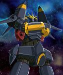  commentary_request energy gainax glowing gunbuster gunbuster_pose joy_(cyber_x_heaven) mecha nebula no_humans robot science_fiction space starry_background super_robot super_robot_wars thrusters top_wo_nerae! upper_body 
