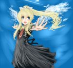 blonde_hair blue_eyes clannad foreshortening kamio_misuzu long_hair ponytail ria:yonmarugo school_uniform wings 